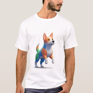 Camiseta Personagem Mascote de Cachorro Colorido 3D Diverti