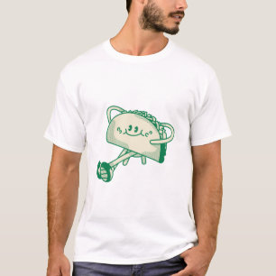 Camiseta Personagem Mascote de Taco Verde Fofo Caminhando