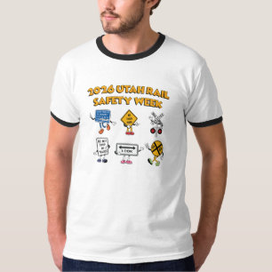Camiseta Personagens da Semana de Segurança Ferroviária