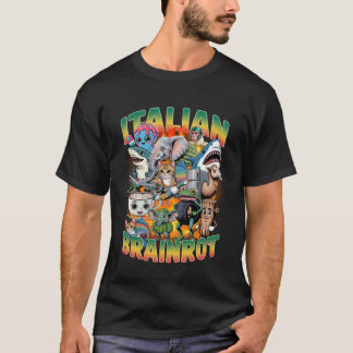Camiseta Personagens de Meme de Rot do Cérebro Italiano Ani
