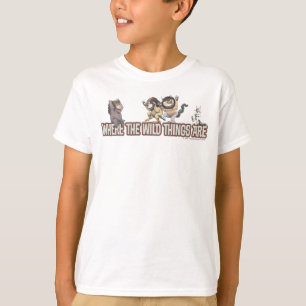 Camiseta Personagens de Onde Vivem os Monstros no Logo