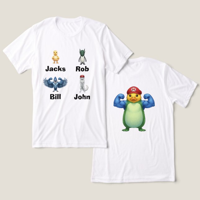 Camiseta Personagens de Pássaros Melhores Amigos (Design Frente e Verso)