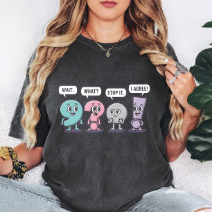 Camiseta Personagens de Pontuação Divertidos Esperam O Que