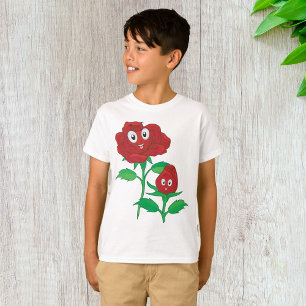 Camiseta Personagens Felizes Rosa Vermelha