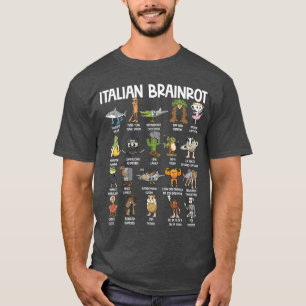 Camiseta Personagens italianas de Brainrot Meme engraçado P