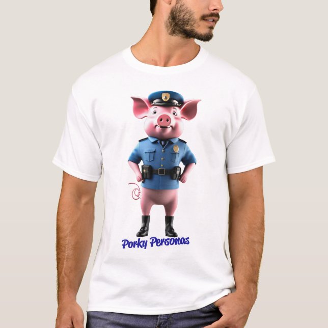 Camiseta Personagens porky personagens porquinos divertidos (Frente)