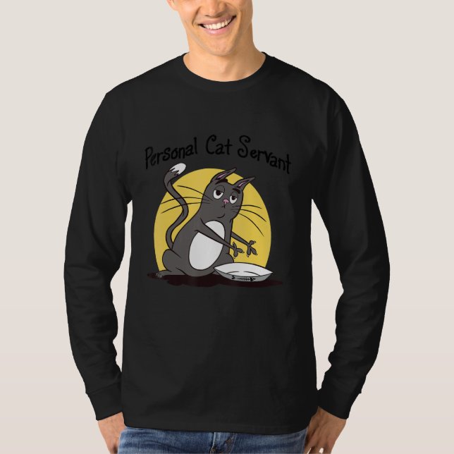 Camiseta Personal Cat Servant  black Cat  mom cat dad (Frente)