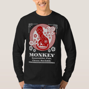 Camiseta Personalidade do Macaco do Zodíaco Chinês