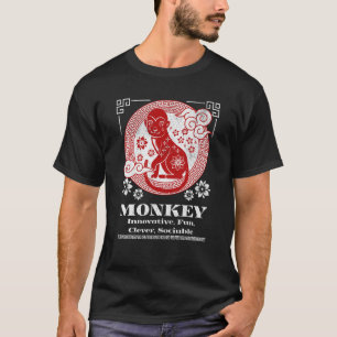 Camiseta Personalidade do Macaco Zodíaco Chinês