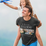 Camiseta Personalidade Moderna Eu Te Amo Pai | 3 Foto<br><div class="desc">Esta camiseta na moda moderna de 3 fotos é o presente perfeito para seu pai, padrasto ou avô para o dia de os pais. A camiseta apresenta o texto 'EU AMO VOCÊ PAI, FELIZ PRIMEIRO DIA DE OS PAIS, MUITO AMOR, HUGS & KISSES XOXOXO', além de 3 de suas fotos...</div>
