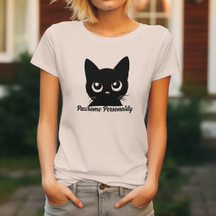 Camiseta Personalidade Pawsome Cat T-Shirt - Gatos 💕