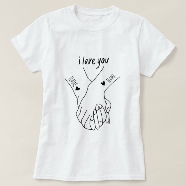 Camiseta Personalised  for couples on the day of love (Frente do Design)
