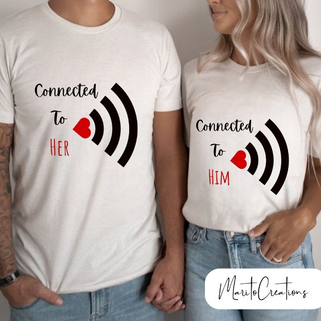 Camiseta Personalised unisex love connection t-shirt (Criador carregado)