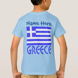 Camiseta Personalização Azul Bandeira da Grécia e Grécia Me