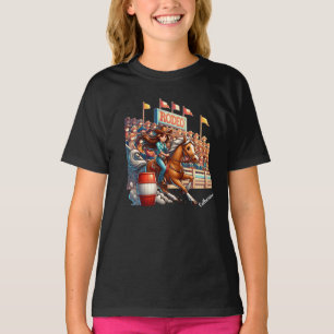 Camiseta Personalização da Corrida de Barrel, Rodeo Horse C