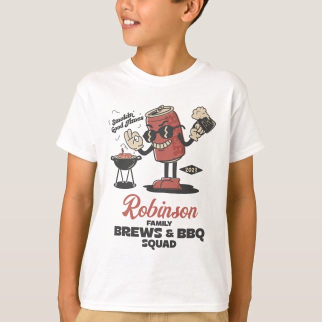 Camiseta Personalização Da Família Barbeque De Esquadrão De (Frente)