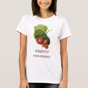 Camiseta Personalização da Ilustração Bonito de Morango Vin