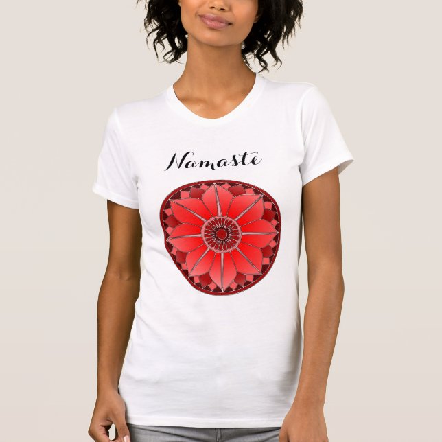 Camiseta Personalização da Tipografia do Yoga do Red Lotus  (Frente)