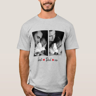 Camiseta Personalização de Foto do Melhor Pai Nunca Cinza 2