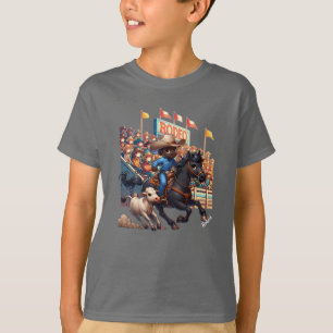 Camiseta Personalização de Roping de Cowboy Rodeo Ocidental