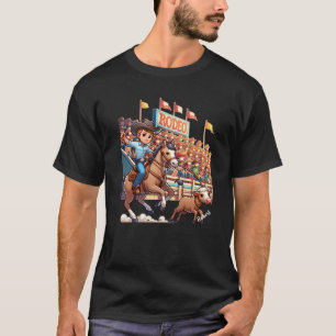 Camiseta Personalização de Roping de Cowboy Rodeo Ocidental
