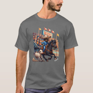 Camiseta Personalização de Roping de Cowboy Rodeo Ocidental