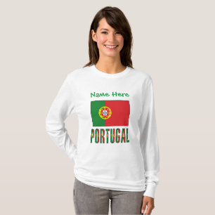 Camiseta Personalização Verde da Bandeira Portuguesa