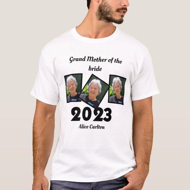 Camiseta Personalizada 2023 Grande Mãe da Noiva Foto (Frente)
