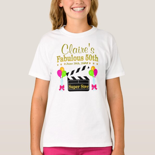 CAMISETA PERSONALIZADA 50.º SUPER STAR BIRTHDAT TEE (Frente)