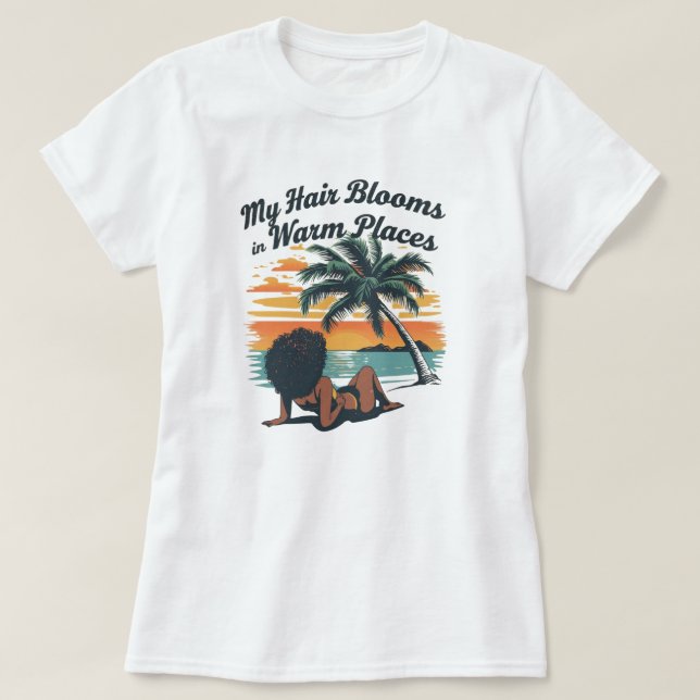 Camiseta Personalizada Afro Verão Cabelo Preto (Frente do Design)
