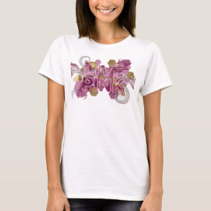 Camiseta Personalizada Artística Rosa LIVE PINK