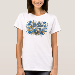 Camiseta Personalizada Azul HERMOSO FELIZ ANIVERSÁ