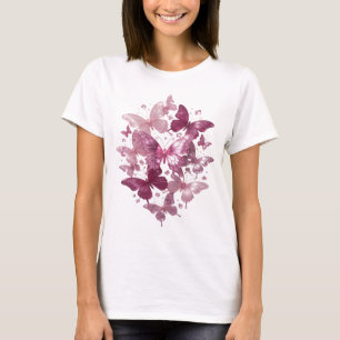 Camiseta Personalizada Borboletas Rosa Prata Cinti