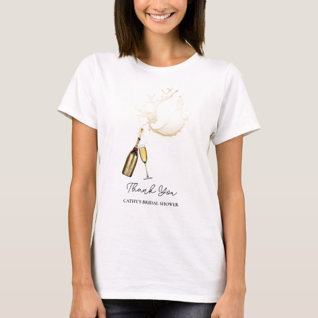 Camiseta Personalizada Brunch & Bubbly Dourado par (Frente)