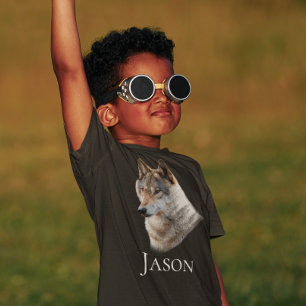 Camiseta Personalizada Cabeça de Floresta de Lobo