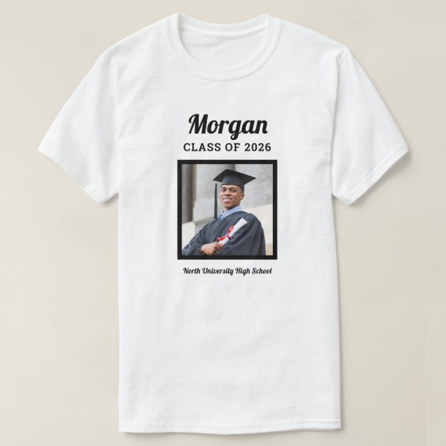 Camiseta Personalizada Classe Branca de Foto para Graduação (Frente do Design)