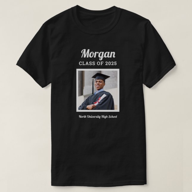 Camiseta Personalizada Classe Negra de Foto para Graduação  (Frente do Design)