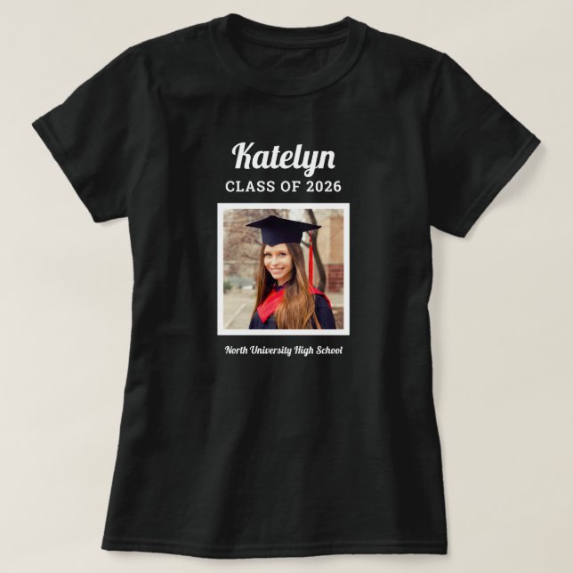 Camiseta Personalizada Classe Negra de Foto para Graduação  (Frente do Design)