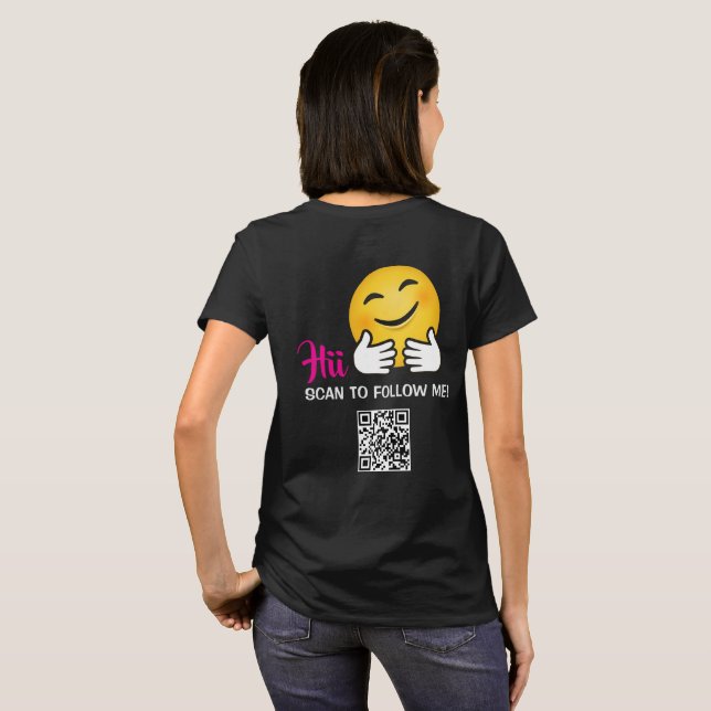Camiseta Personalizada Código QR Redes Sociais Sig (Parte Traseira Completa)