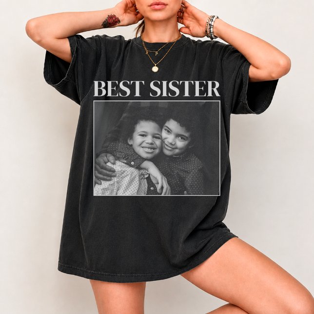 Camiseta Personalizada com Foto da Melhor Irmã Pre (Criador carregado)