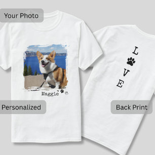 Camiseta personalizada com foto de cachorro na fre