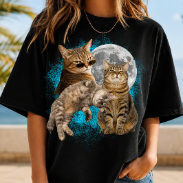 Camiseta Personalizada com Foto de Gato Bootleg de