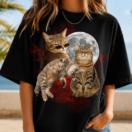 Camiseta Personalizada com Foto de Gato Bootleg de