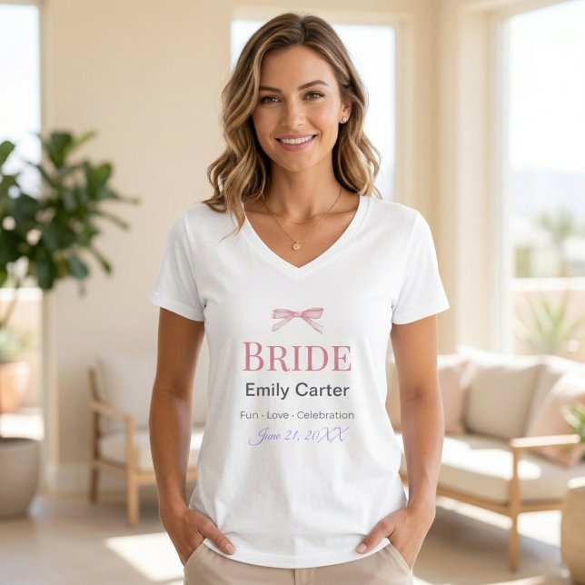 Camiseta Personalizada com Laço Rosa em Aquarela – (Criador carregado)