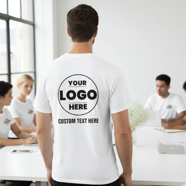 Camiseta Personalizada com Logotipo Empresarial |  (Custom Business Logo T-Shirt | Front & Back Branding)