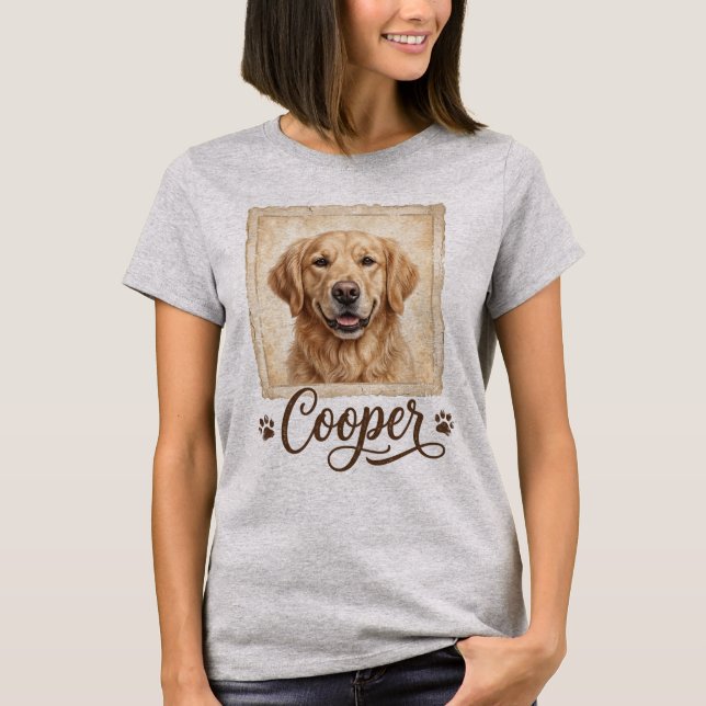 Camiseta Personalizada com Nome de Cachorro Retrie (Frente)