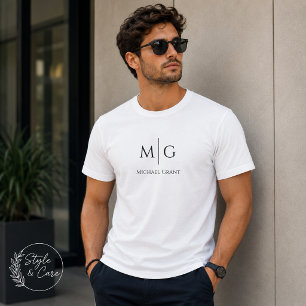 Camiseta Personalizada com Nome e Monograma Elegan