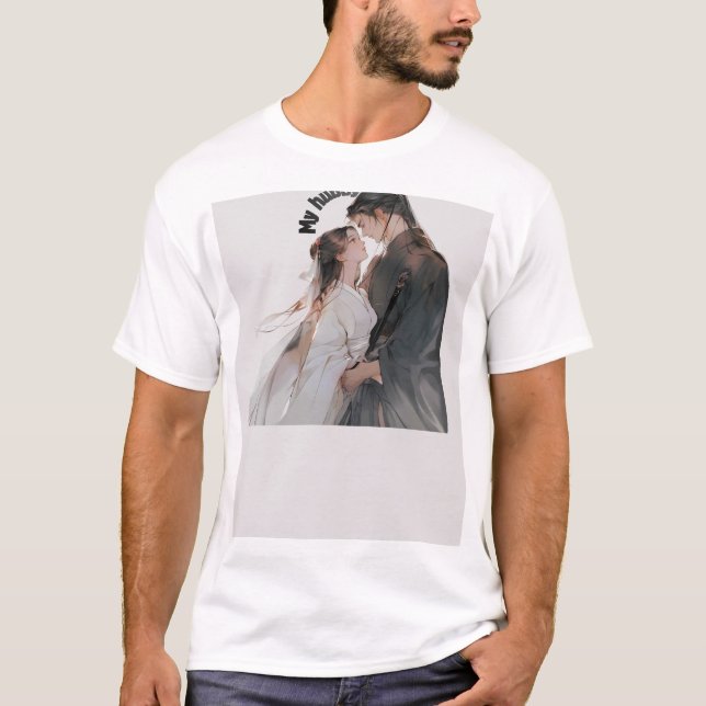 Camiseta Personalizada com Retrato de Casal | Pers (Frente)