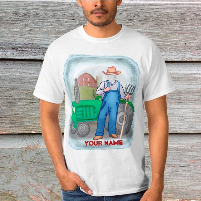 Camiseta personalizada com rosto de agricultor em  (Criador carregado)