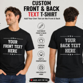 Camiseta Personalizada com Texto na Frente e Verso